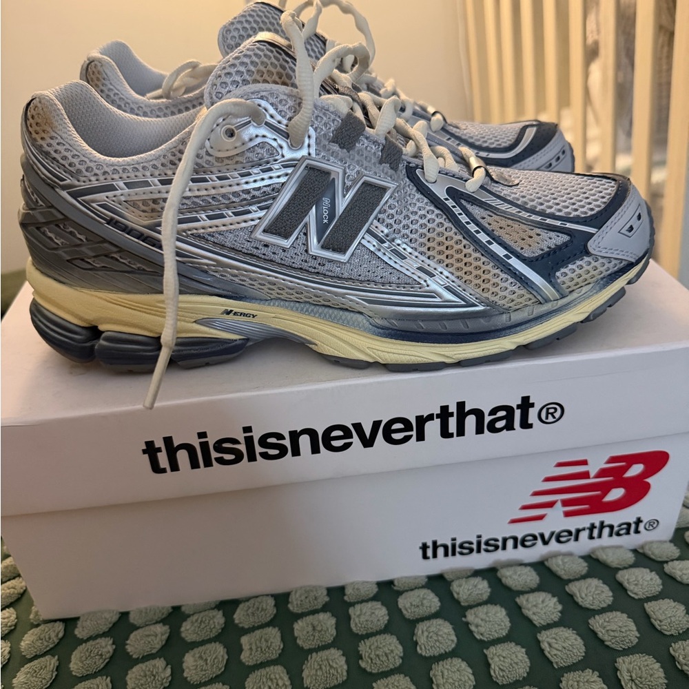 New Balance Gray and White Running Shoes